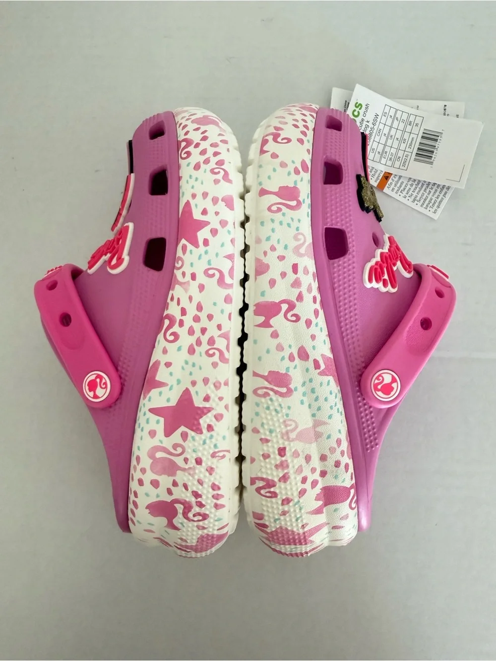 Crocs Kids' Barbie Cutie Crush Clogs Taffy Pink Water Shoes Girl Size 4 New